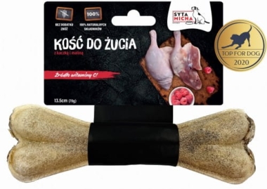 Naturalna kość do żucia dla psa z kaczką i malinami Syta Micha