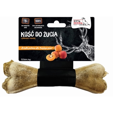 Naturalna kość do żucia dla psa z jeleniem i morelą Syta Micha