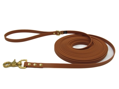 Brązowa linka Biothane klasyczna Indiana | z rączką lub bez | 13 mm 