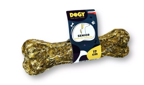 Naturalna Dogy Kość dla Seniorów 17cm - Zdrowa przekąska dla starszych psów, łatwa do gryzienia, zdrowe stawy, wzmocnienie zębów, starcza na długo.