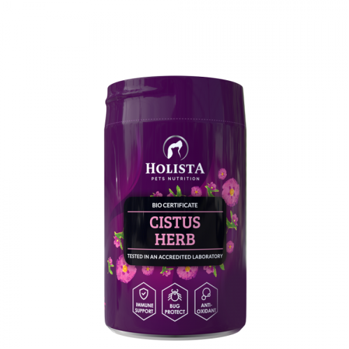 Czystek Holista to naturalna ochrona przeciwkleszczowa dla Twojego psa. Bogaty w antyoksydanty i substancje immunoprotekcyjne, wspiera zdrowie pupila i chroni go przed kleszczami. Dodaj je do diety swojego zwierzaka i ciesz się spokojem na spacerach!
