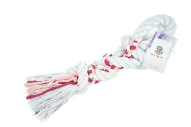 Szarpak Psie Sznury | Przeplataniec z rączką | Lody malinowe | Mały 35 cm